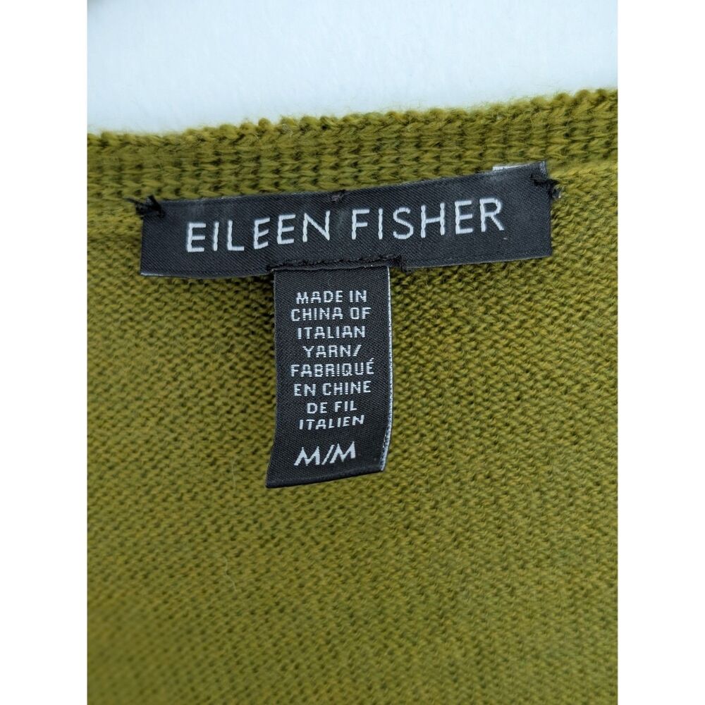 Eileen Fisher Merino Wool Italian Yarn V Neck Longline Sweater Tunic Vest Sz M - Picture 3 of 16